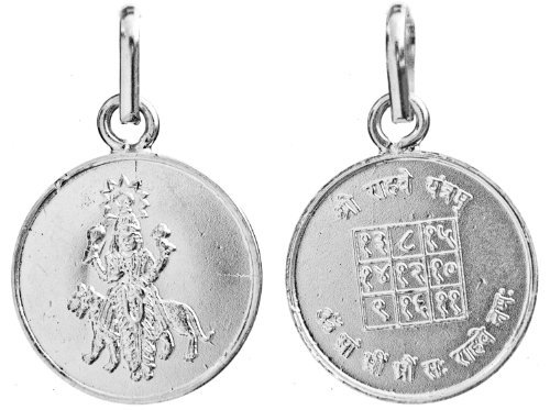 Pendentif Rahu argent 999 pur et yantra sacré gravé à la main