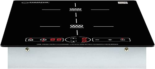 Miniatura 2 de Equator 13" vertical 2-BURNER Induction cootop 9 POWER incorporadoFreestand 110V