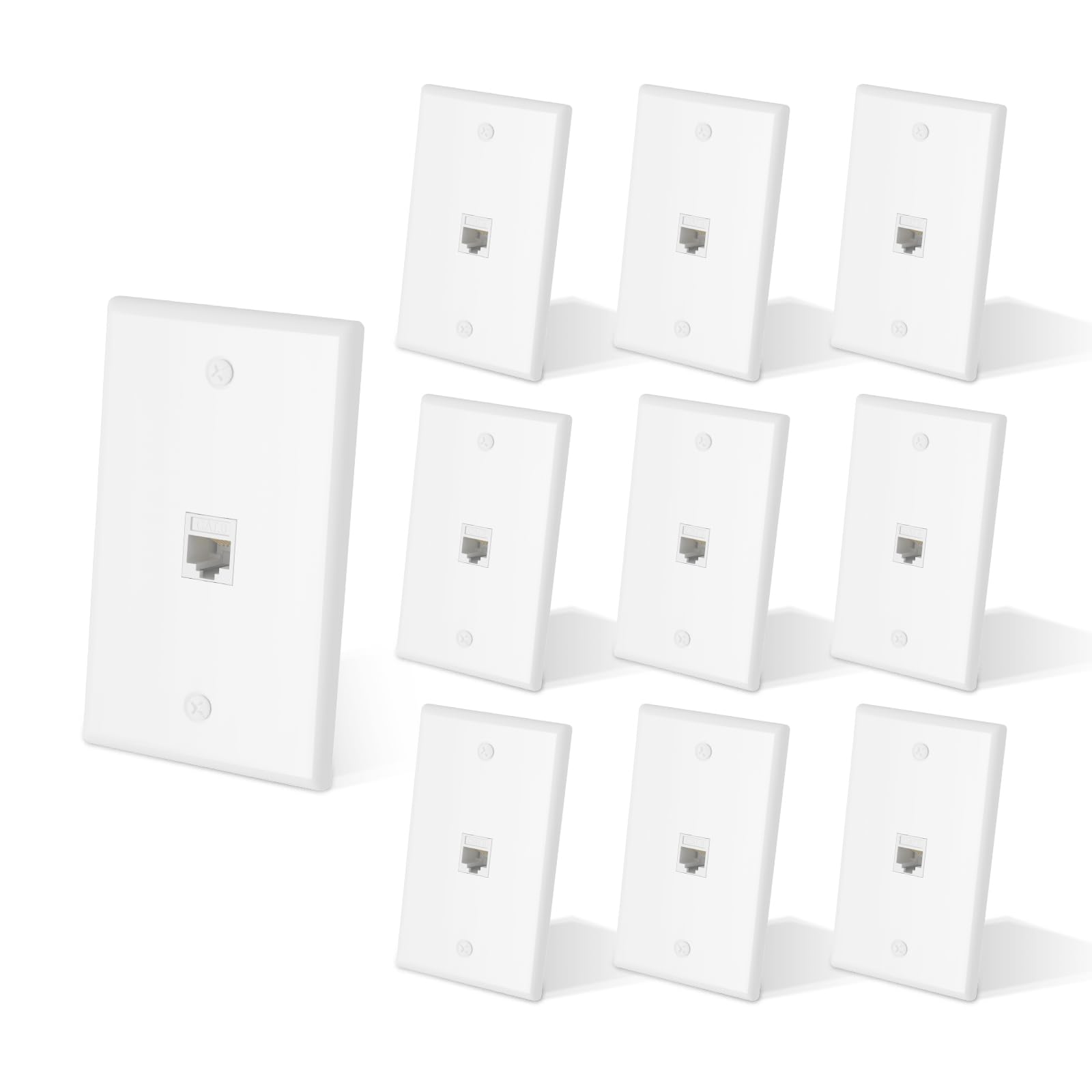 Plaque murale Ethernet raccordée en un clin d'œil - Kit de 10 prises RJ45 avec coupleur Keystone