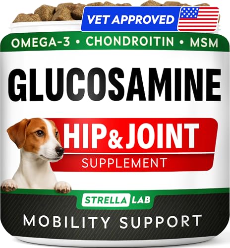 Glucosamine Treats for Dogs - Joint Supplement w/Omega-3 Fish Oil - Chondroitin, MSM - Advanced...