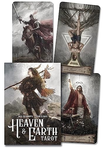 Image of AYME Heaven & Earth Tarot Card Game In A Tin, A 78-Card Deck Gilded Black (Limited Edition), 400 Gsm Black Core Cardstock (Style 2)