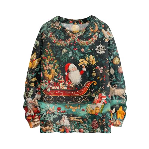 Womens Ugly Christmas Sweaters Snowflake Reindeer Long Sleeve Knit Xmas Sweater Pullover