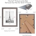 XUANLUO Picture Frames-4 Set 8x10 Picture Frame,Distressed Farmhouse Wood Pattern Photo frame,Display 5x7 with Mat or 8x10 Without Mat,Wall and Desktop Display Ideal for Home Decor,Multicolour