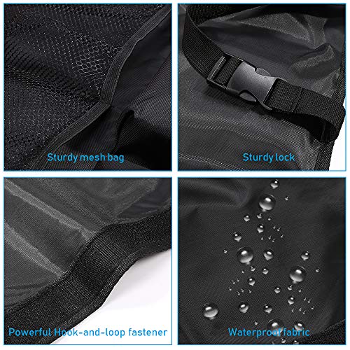 URAQT Kofferraum Organizer Auto, Aufbewahrungstasche, Kofferraumtasche , Wasserdichten Taschen mit Starkes Elastisches Netz und Klettverschluss für SUV, Schwarz (2-M)