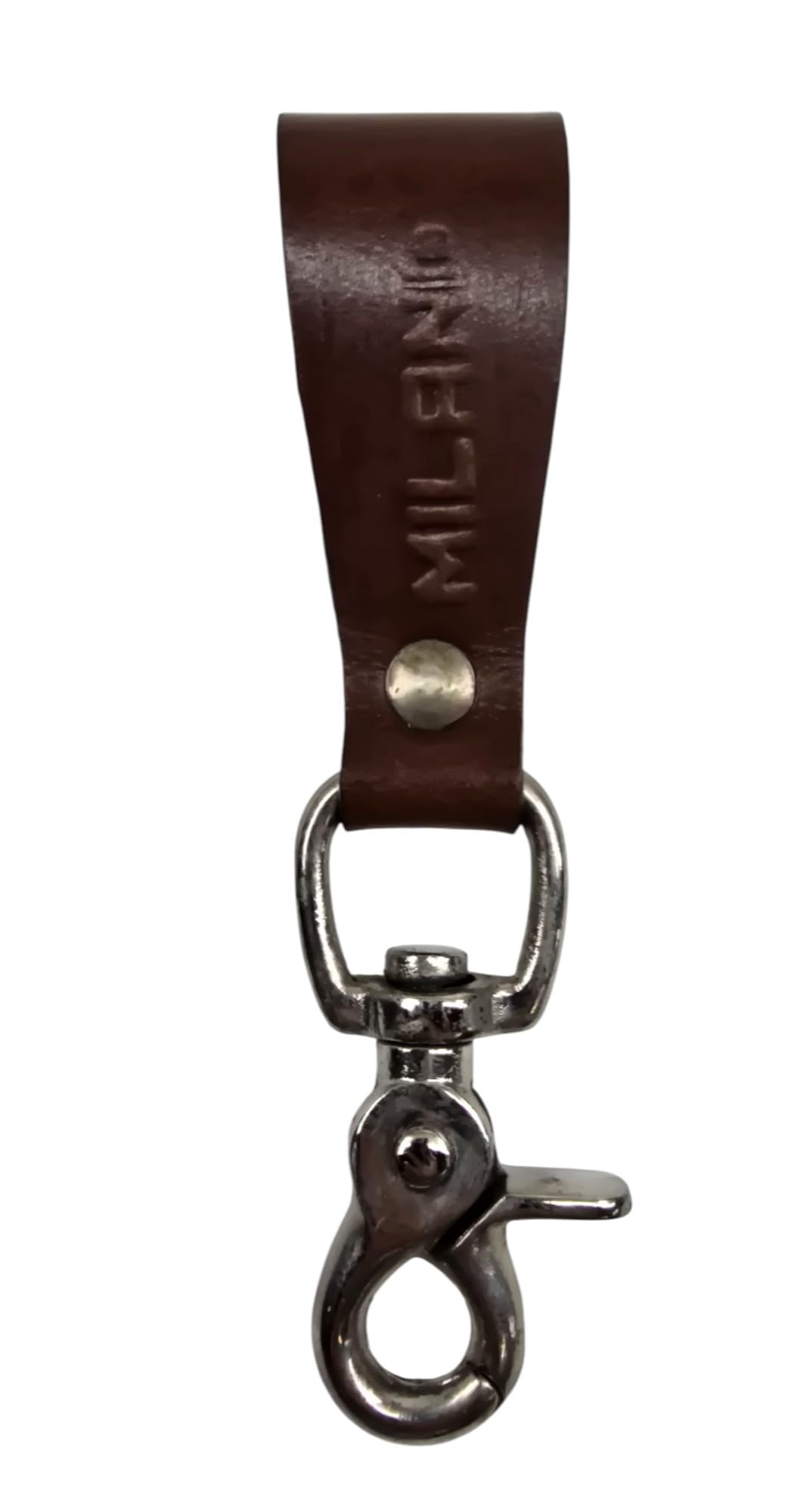 TheGloveHut New Real Leather Belt Loop Key Holder Lobster Clasp Milano Security Strong Loop (Brown)