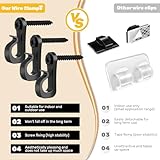 Huakaile 30pcs Hooks for Garden Lights with Safety Buckle Design, Anti-Rust Waterproof Fence Hooks for Outdoor Lights, Hanging Plants Wind Chime Basket Decorations Indoor Use（Black,30） - Image 5