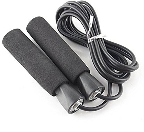 FOOTFIX Gym Indoor Outdoor Fitness Black Ball Bearing Skipping Rope