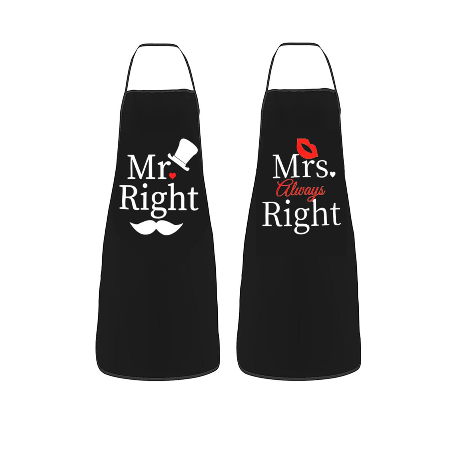 Mr. and Mrs. Kitchen Aprons 2PCS Couples Kitchen Apron Gift Set Matching Aprons His and Hers, One Size