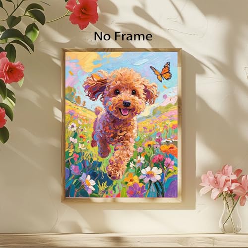 Image of Frimeeme Dog on The Beach Canvas Wall Art, 8x10, Set of 6