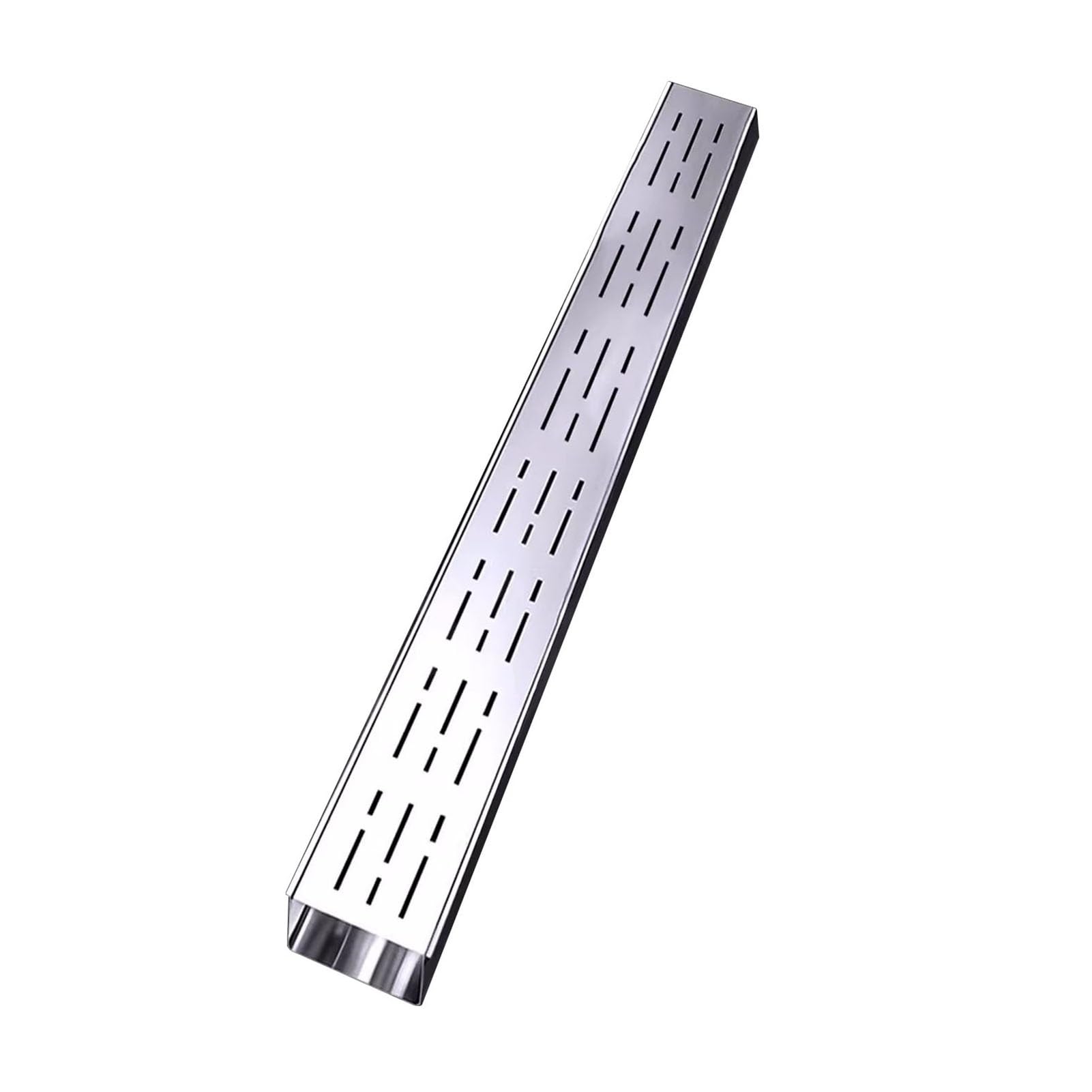 GJZQDKX Slim 78.74-Inch Drainage Channel with Grate - Stainless Steel Outdoor Water Drainage for Patio Driveway Balcony Garden - 200x5x5cm Rainwater Gutter System