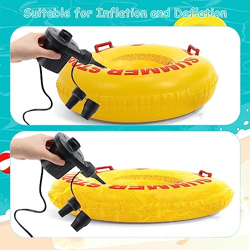 Elektrische Luftpumpe für Luftmatratze + Luftpumpe 2 in 1 mit 3 Luftdüsen + für Aufblasbare Matratze, Sofas, Pools, Spie