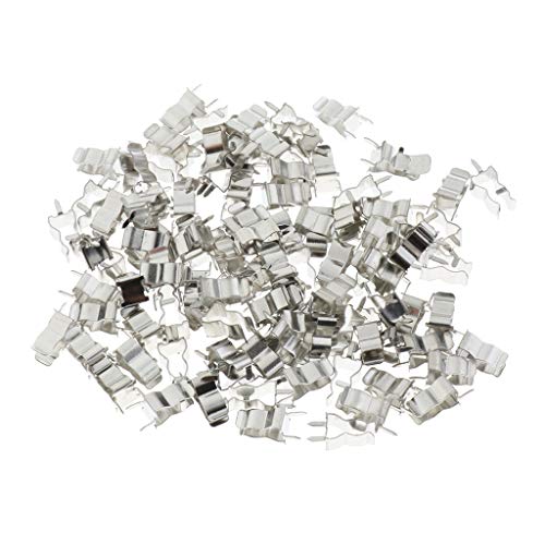 10 Pz Porta Fusibili Clip Cavi Passanti Lega Argento 5x20mm