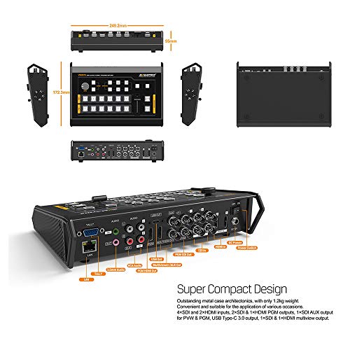 Image of AVMATRIX 6CH SDI & HDMI (4xSDI and 2xHDMI) inputs Mini Multi-Format Video Switcher