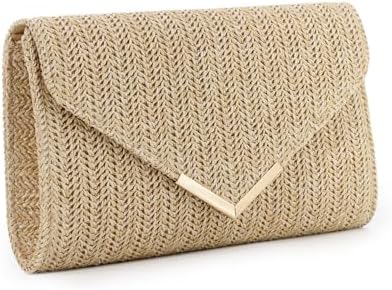 GOKTOW Straw Clutch Purse Raffia Rattan Summer Evening Bag Woven ...