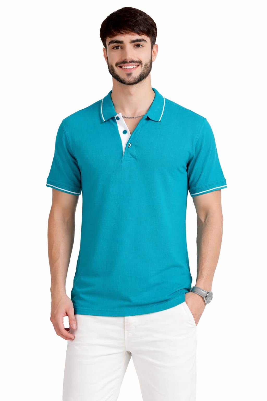 lee miro Men’s Bio Wash Organic Cotton Polo T-Shirt | Short Sleeve Regular Fit Solid Polo | Soft Breathable Fabric for Casual & Smart Wear-picture-18