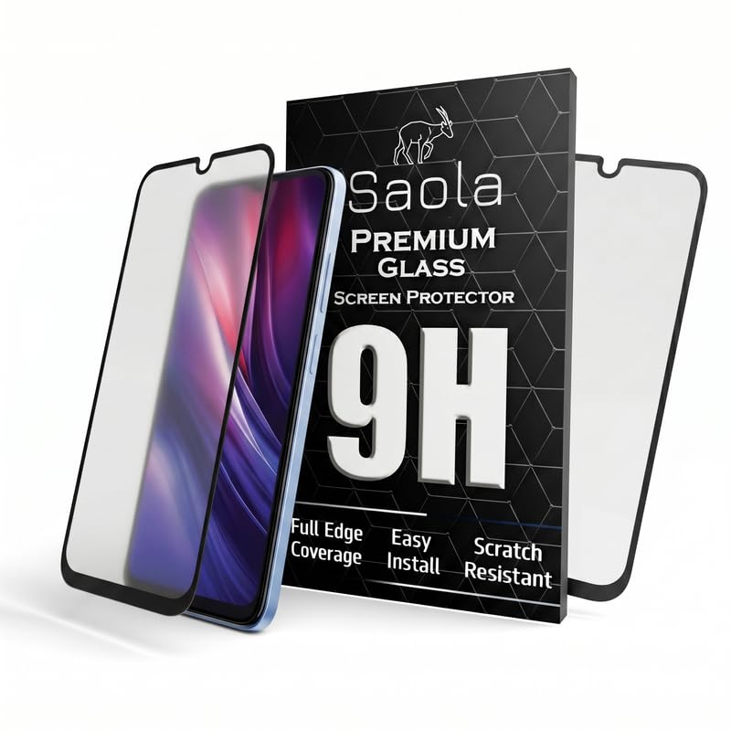 Image of Saola HD Matte Tempered Glass With 18H Hardness For Itel Zeno 20 MAX (Pack Of 2) with Hassle-less Installation Kit. Full screen Coverage. 6.6 inch