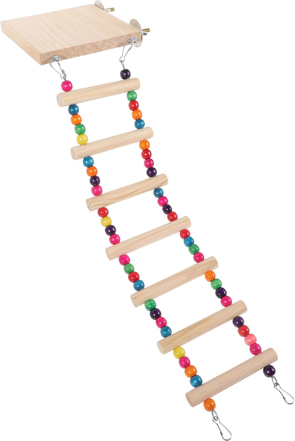 Sosoport Bird Climbing Ladder Toy Platform for Parrots and Parakeets Natural Wood Pet Training Stand for Play and Exercise for Bird Cages and Home Decor