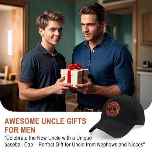 Image of Men's Embroidered Adjustable Baseball Cap, World's Best Uncle Hat, for Uncle