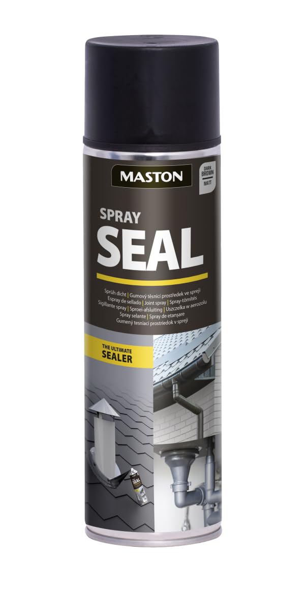 Maston Dark Brown Leak Stop Spray And Seal Fix Instant Waterproof Sealant For Gutter Caravans Tents Etc.500ml (Dark Brown)