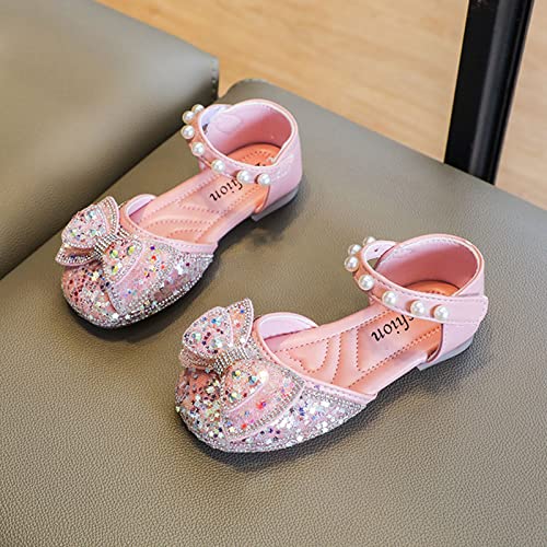 Little Kid Girls Dress Pumps Sequins Princess Low Heels Mary Jane Party Dance Shoes Rhinestones Bowknot Sandals2