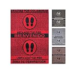 Alfombra desinfectante Calzado - Felpudo Limpia Zapatos para la Entrada, moqueta higienizante (Rojo, 68_x_90_cm)