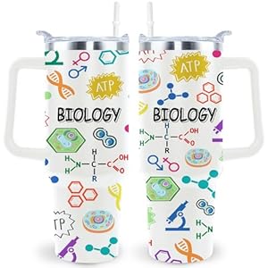 Biology Gifts Teacher Gifts Biology Insulated Tumbler Cup Biology Teacher Appreciation Gifts For Women Men 40 Oz Biology Teacher Travel Mug With Straw And Handle