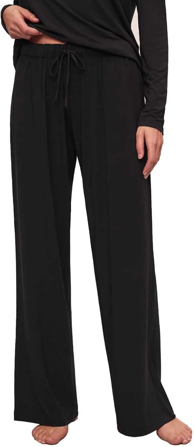 Women's Cotton Pajamas Pants Wide Leg Casual Modal Loose Fit Sleep Soft Comfort Flowy Lounge Pj Bottom with Pockets - Image 2