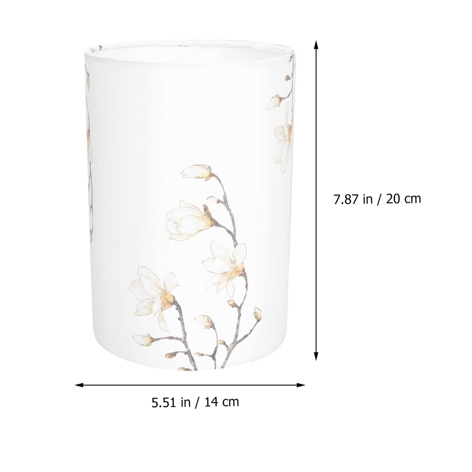 Beaupretty Retro Chandelier Lamp Shade Cloth Bell Clip On Light Cover Floral Lampshade Table Lamp Cover Replacement Supplies ( White )