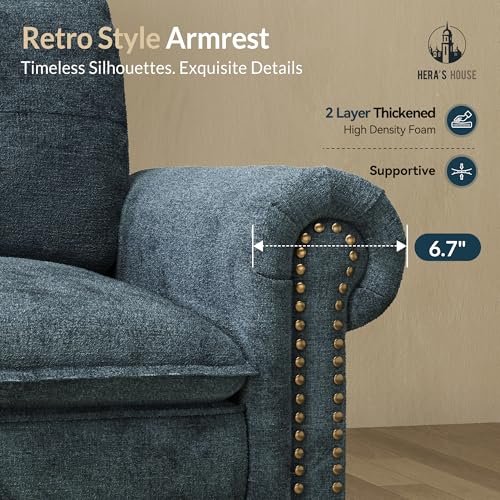 Image of SUNSHINE VALLEY 73.2 inch Modular Cloud Loveseat with Extra Wide & Deep Seats, Oversized 2-Seater Mid-Century Modern Couch with Nailhead Trim and Throw Pillows for Living Room, Chenille Cyan