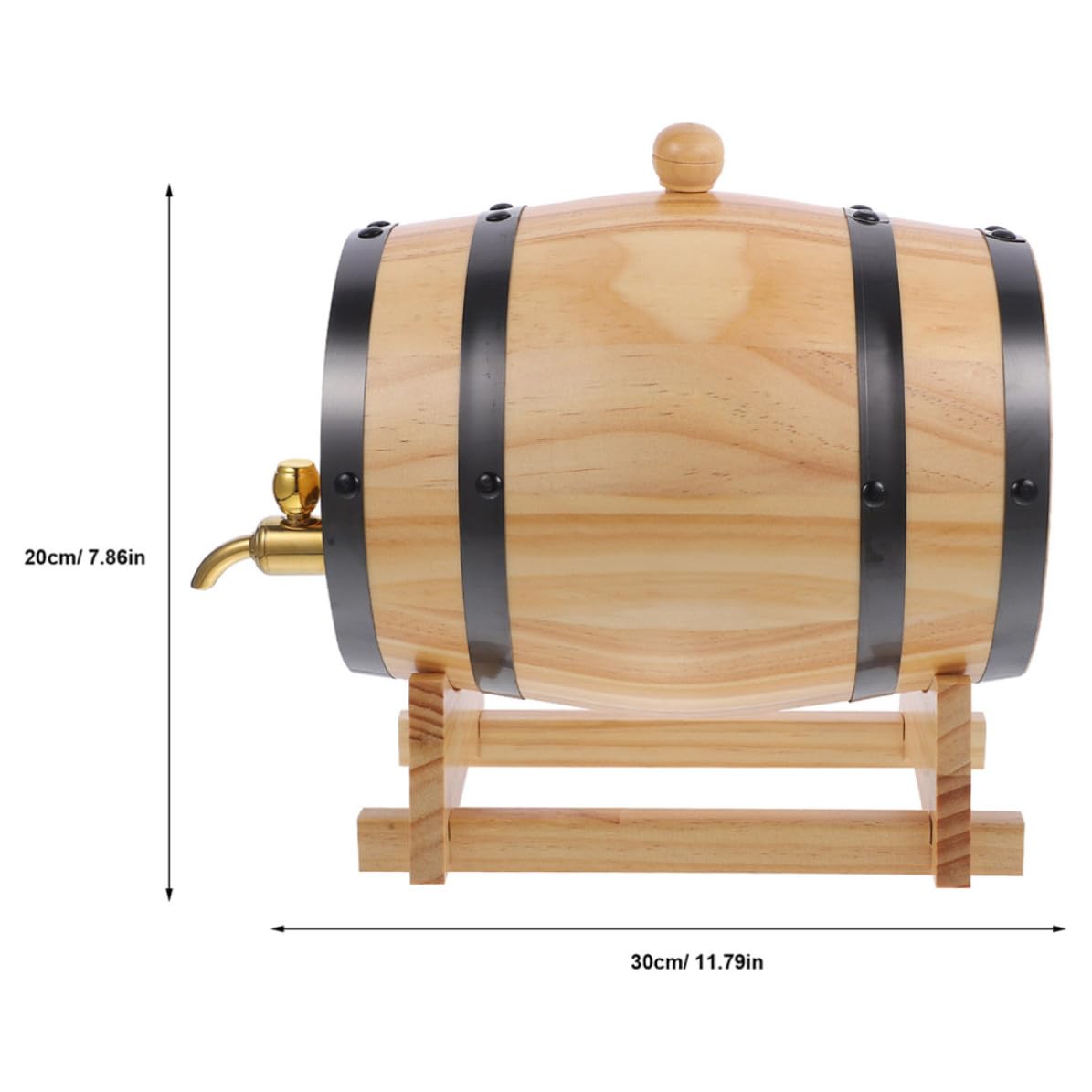 Mobestech Barril de Vino de Madera con Grifo, Acero Inoxidable, Hogar