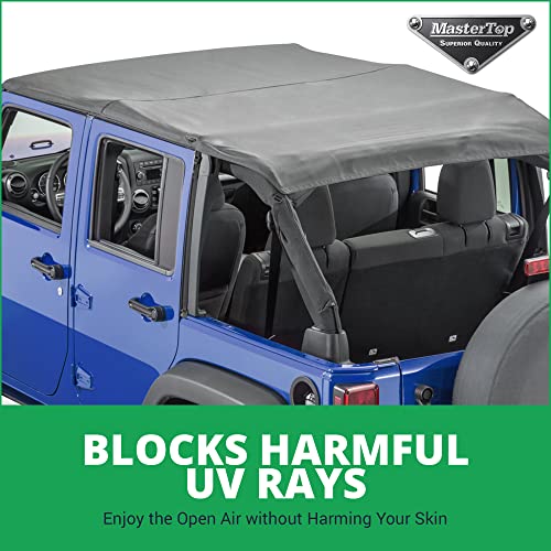image for MasterTop Bimini Top Sunshade - Fits 4-Door Jeep Wrangler 2007-2018 - 