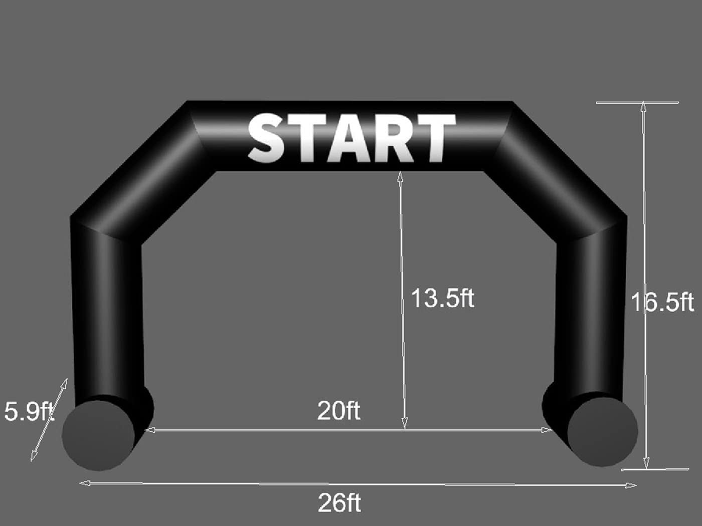 Aufblasbarer Bogen mit Start Finish Line Banner und Gebläse für Outdoor-Werbung, Partys und Sportrennen