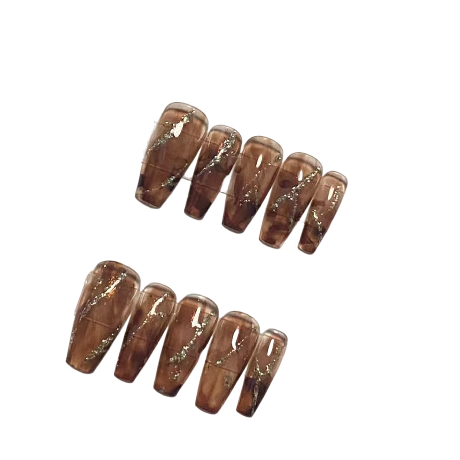 Bling Press on Nails, luxuriöse wiederverwendbare Kunstnägel, handgefertigte Nagelkunst mit Design von lizenziertem Maniküristen (S, B) (GS)