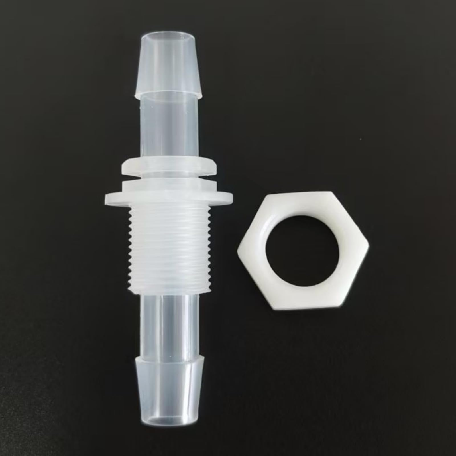 Bulkhead Reusable Reusableplastic Hose Barb Fittings - 50 Sets of Durable Food-Grade Connectors(5/16inch-M12 Male Thread)