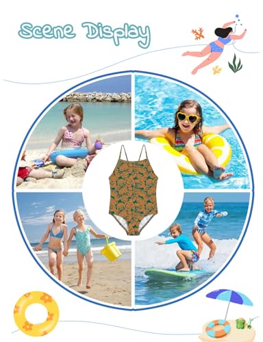 Image of weVSwe Baby Girl Swimsuit One Piece Swimsuit Cute Toddler Girls Sleeveless Bikini Kids 2-10 Years