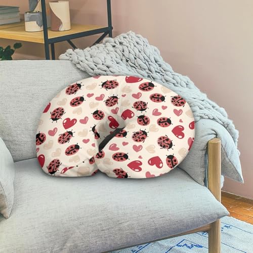 Image of Ladybug Love Nursing Pillow Cover Breathable Neutral Breastfeeding Pillow Cover Easy to Clean Soft Removable Pillow Cover for Infant Snug