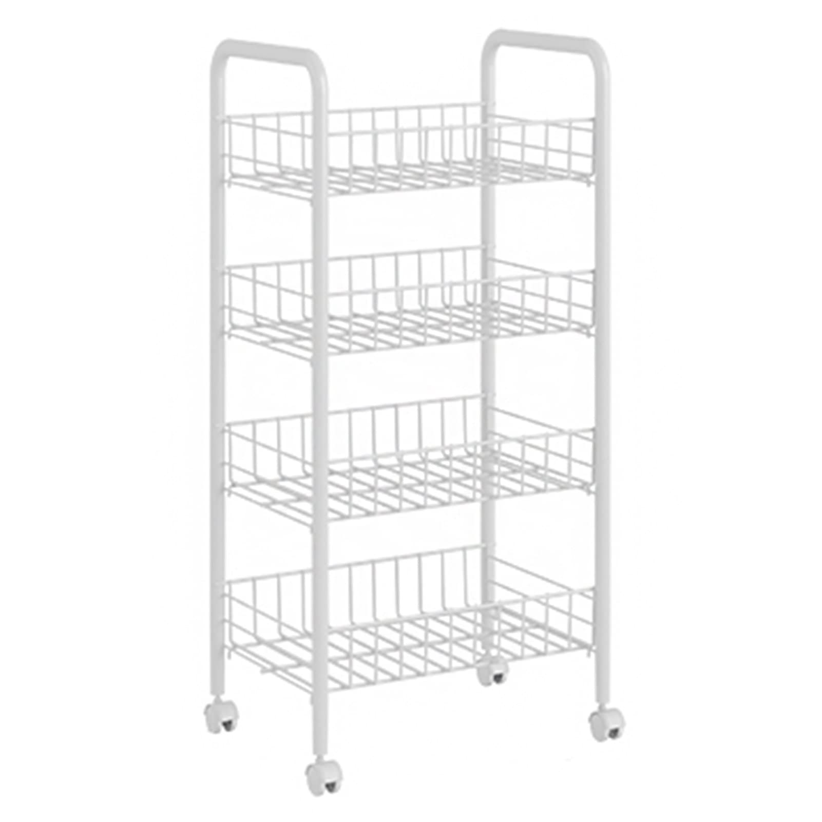 Mueble auxiliar blanco de 4 niveles para eliminar el desorden de papeles en despachos