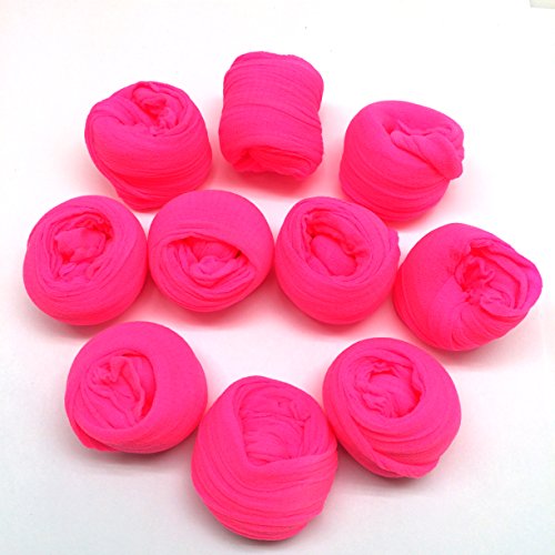 PEPPERLONELY Hot Pink 10PC 23 Inch Nylon Stocking Flower Fabric for Flowers Making - Hot Pink