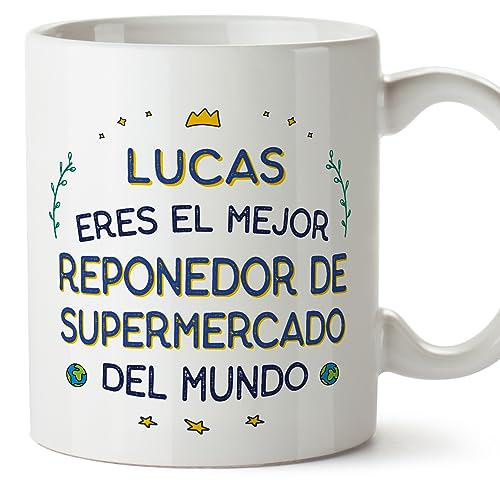 MUGFFINS Tazas Personalizadas para REPONEDOR DE SUPERMERCADO hombre - En Español - Mejor del Mundo - 11 oz / 330 ml - Regalo Personalizable original y divertido