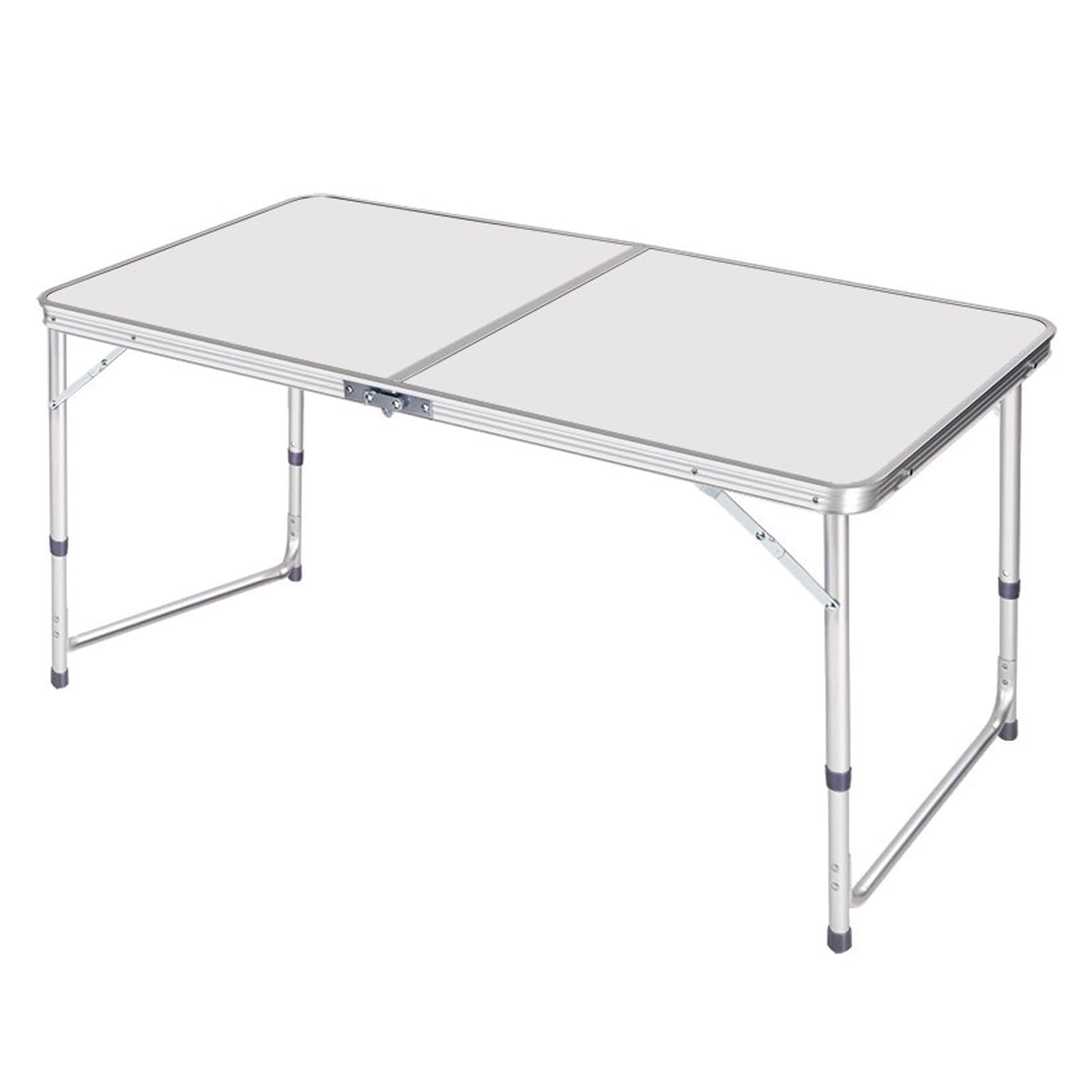 MaykelaFolding Trestle Outdoor Camping Table,Aluminum Alloy Outdoor Folding Picnic Table Lightweight for Picnic Dining Table Beach Outdoor,White