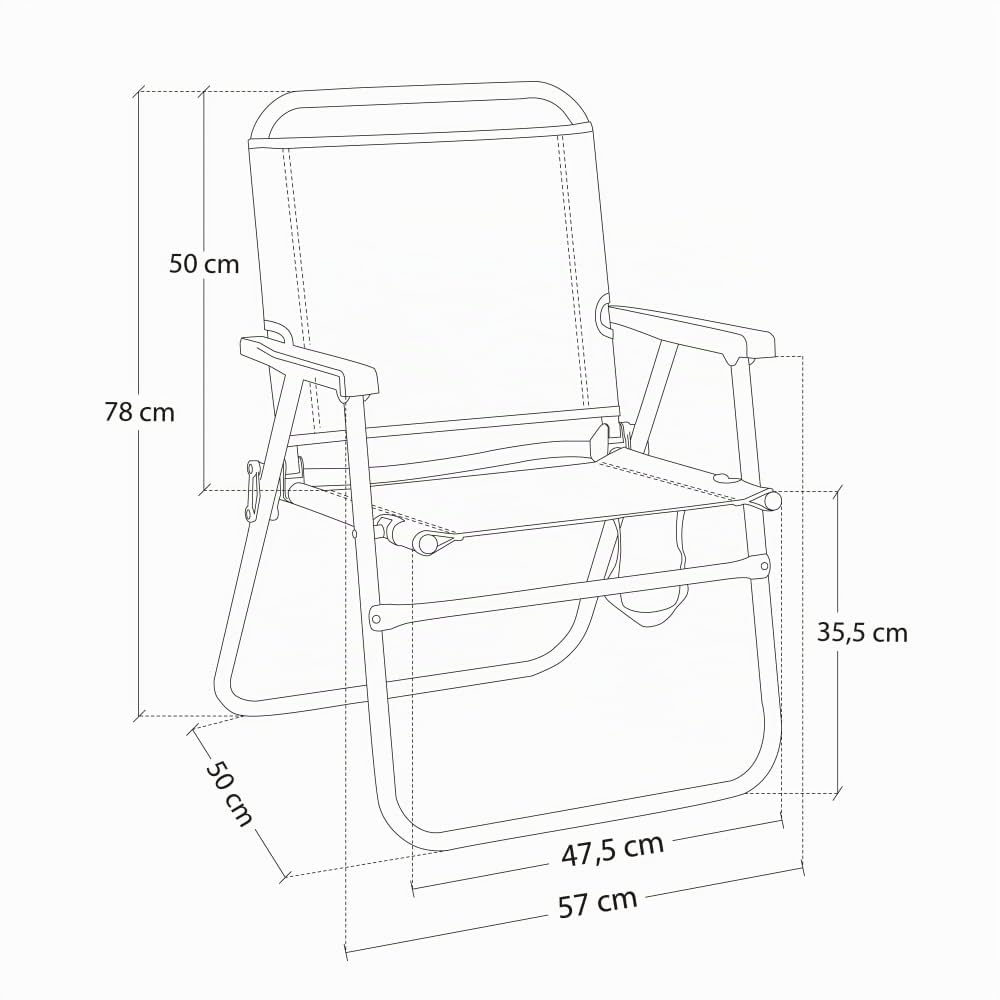 Lola Home Silla de Playa Plegable Azul Marino de Aluminio de 57x50x88 cm (S2404841)