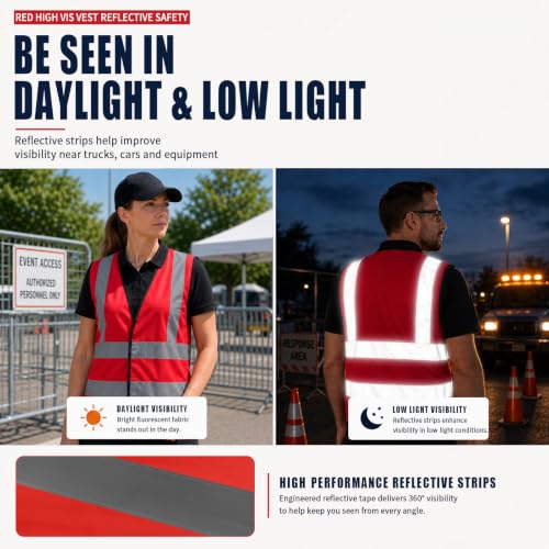 Image of AYKRM 12 colour High visibility viz vest hi vis viz reflective work construction safety vest (XS-8XL)
