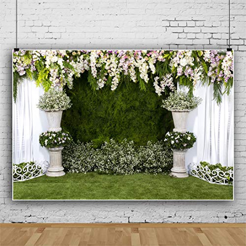 Fondo fotográfico Laeacco 8x6ft vinilo flores boda miniatura 2