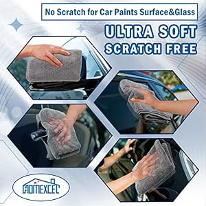 HOMEXCEL Professional Large Microfiber Car Drying Towels 2 Pack, Lint Free, Scratch Free, Highly Absorbent Drying Towel for Cars, SUVs, RVs, Trucks, and Boats, 31" x 24",Grey — photo 6 of 6