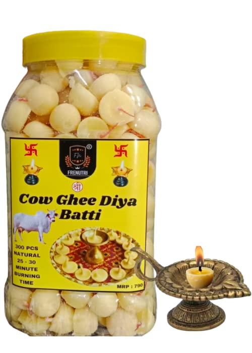 FRENUTRI Cow Ghee Diya Batti for Puja, 45 min Burning Time | Wax Free Vegan Ghee Wicks | Jyot for Pooja Aarti | for Festivals & Other Religious Rituals | 150 Pieces (Pack of 1)-image-38