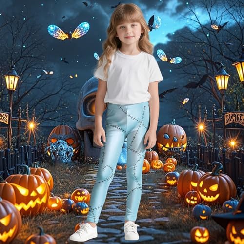 color cosplayer Halloween Legging for Kids Girls Striped Leggings Birthday Stretchy Tights Pants2