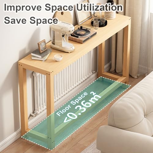 Cache-radiateur bois de pin solution sans perçage pour console de salon compacte - 7
