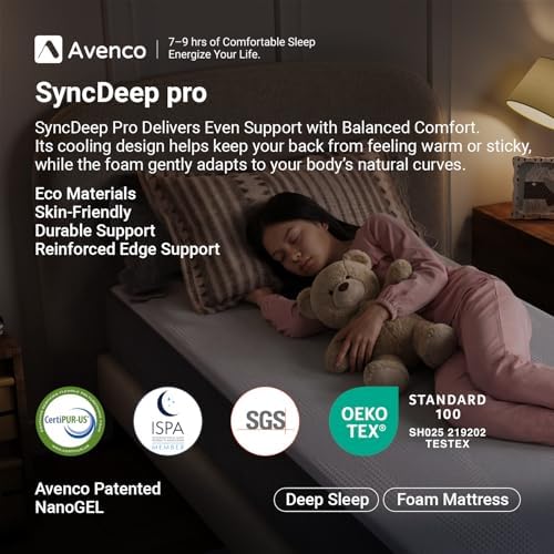 Avenco 8 Inch Full Size Mattress with Open-Cell Foam for Breathable Comfort, Gel Memory Foam Full Mattresses with Removable Cover, CertiPUR-US Certified Mattress in a Box