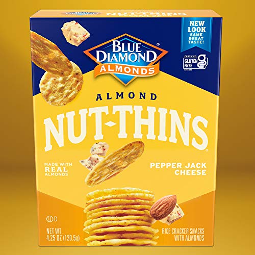 Image of Blue Diamond Almonds Nut Thins Cracker Crisps, Pepper Jack,4.25 Ounce (Pack of 4)