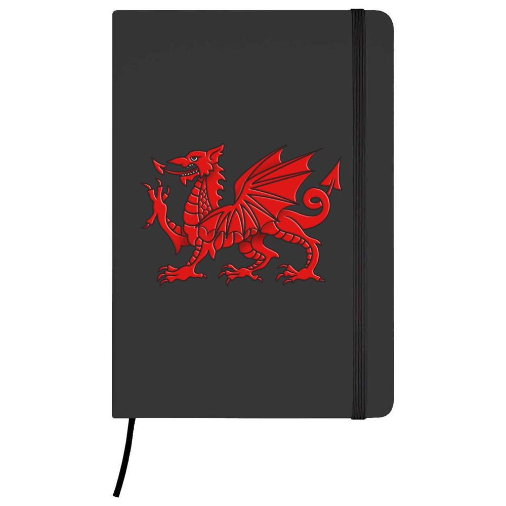 Azeeda A5 'Welsh Dragon' Black Hardcover Ruled Notebook (NB00027772)